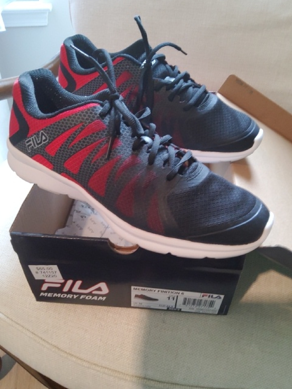 Fila Navy Running Shoe Box with Red-Trim Logo